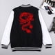 thumbnail image 5 of Chaquetas para hombre con estampado de dragón rojo personalizado, ropa transpirable de gran tamaño, ropa de calle informal de moda para otoño, uniforme de béisbol, 5 of 5