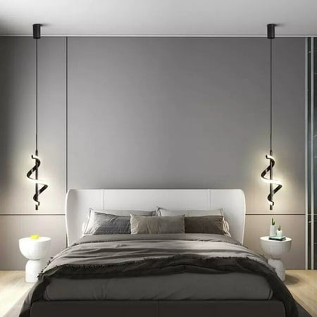 

CHNGXDZ Upgrade Your Home with this Chic Stylish Minimalist and Elegant Modern LED Pendant Light in Black Gold and White - Enhance Your Space‘s Decor and Illuminate Your Bedroom Liv