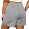 thumbnail image 7 of Pxkloy Womens Workout Shorts Summer Casual Loose Fit Sweat Short Pants High Waisted Drawstring Running Shorts with Pockets Gray,L, 7 of 7