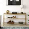 thumbnail image 4 of Henn&Hart 55" Brass Metal/Glass Console Table, 4 of 8