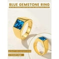 thumbnail image 5 of KeyStyle Rings for Men Stainless Steel Statement Ring with Blue Topaz Birthstone Signet Ring Birthday Gemstone Jewelry Father Day Valentine's Day Gift for Men Dad, 8mm Blue Topaz, 5 of 9