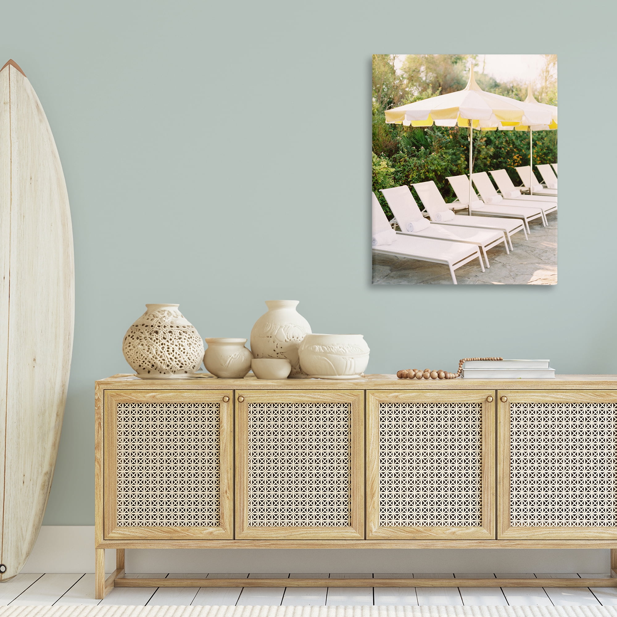 Stupell Industries Summer Pool Chairs Landscape Photography Gallery Wrapped Canvas Art Print Wall Art, 30 x 40