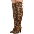 thumbnail image 3 of Wild Diva Lounge Amaya-01 Women's Over The Knee Tie Up High Block Heel Dress Boots, 3 of 4