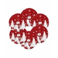 thumbnail image 7 of 15 Inch Round Placemats Set of 6, Red Christmas Non Slip Heat Insulation PP Table Mats, Snowman Gifts Xmas Tree Winter Snowflake Washable Place Mats for Kitchen Dining Party Table Decor, 7 of 7