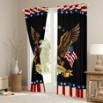 thumbnail image 3 of Manfei Bald Eagle Us Flag Kitchen Curtains,Red Stripes Black Out Curtains Pack of 2 (42x63 Each),Black, 3 of 7