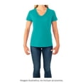 thumbnail image 4 of Playera Fruit Of The Loom para Mujer, Cuello V Manga Corta Claro Azul Talla CH, 4 of 4