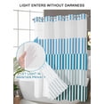 thumbnail image 4 of No Hook Cloth Fabric Shower Curtain with Snap in Liner, Colorful Stripe Waterproof Shower Curtains Set with See Through Top Window, Modern Teal Blue Green Vertical Striped Bath Curtains 66"x72", 4 of 6