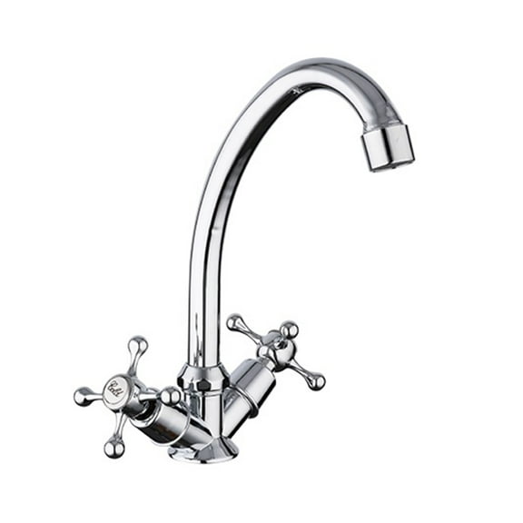 Classic Kitchen Faucets Dual Handle Kitchen Faucet, Cold Hot Water Mixer Aluminum Alloy Tap Rotatable Tap