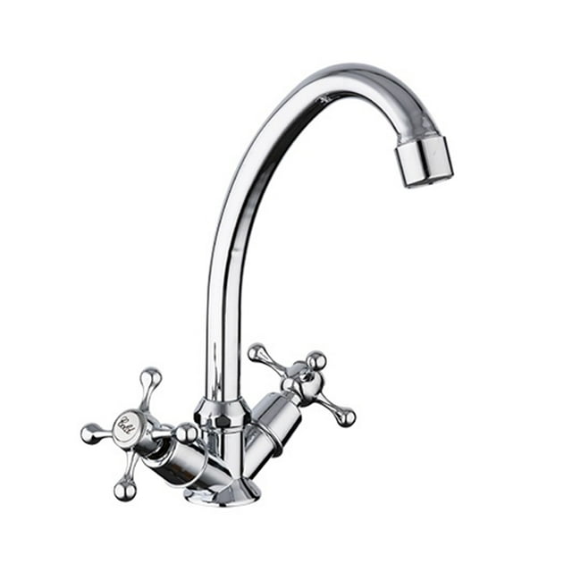 Classic Kitchen Faucets Dual Handle Kitchen Faucet, Cold Hot Water Mixer Aluminum Alloy Tap Rotatable Tap ,Versatile Features
