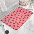 thumbnail image 3 of Red Strawberry Plants Fruit Pink Flannel Non Slip Door Rugs,Washable Door Mats Indoor,Decorative Door Mats,Dirt-Resistant and Absorbent Doormat for Entrance,Bedroom,Kitchen,Bathroom,23.5"x16", 3 of 5