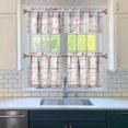 thumbnail image 3 of Pink Bow 3-Piece Kitchen Curtains Set Kitchen Curtains Sets with Valance for Windows Rod Pocket Machine Washable Kitchen Decor(54"x18"+2x27.5"x24"), 3 of 4