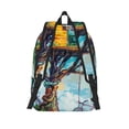 thumbnail image 2 of Lsque Whimsical Treehouse Painting Pattern Canvas Daypack, Durable Backpack, High-quality Versatile Backpack,Vintage Compact Backpack-Medium, 2 of 6