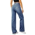 thumbnail image 7 of BLOCLOALO Baggy Pants Denim Pants Woman Wide Leg Jeans High Waisted Baggy Jeans Jean Elastic Waist Stretchy Jean Straight Leg Denim Pants Loose Pants Lounge Pants Palazzo Pants Dark Blue M, 7 of 7