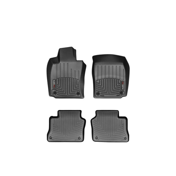 WeatherTech Custom Fit FloorLiners compatible with 2010-2016 Porsche® Panamera - 1st & 2nd Row (2-pc. Rear Liner), Black