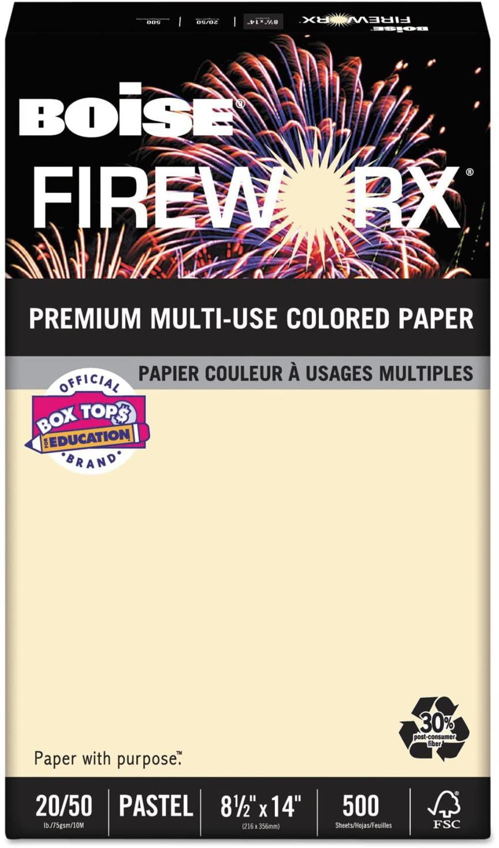 Boise Cascade Paper Mp2204iy Fireworx Colored Paper 20lb 8 1 2 X 14 Flashing Ivory 500 Sheets Ream Manufacturer Boise By Brand Boise Walmart Com Walmart Com