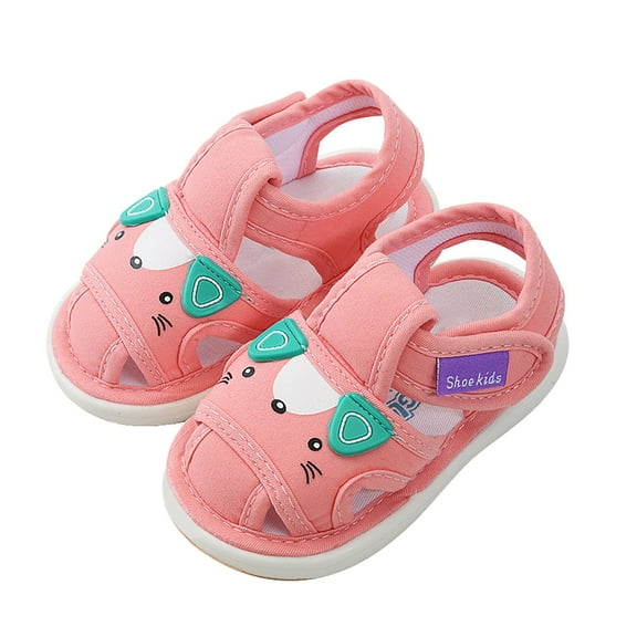 Otqutp Kids Flat Sole Shoes 0-3Years Baby Boys Girls Baby Summer Sneakers Cute Cat Cat Print Soft Bottom Walking Flat Sandals Soft Sole Shoes
