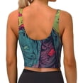 thumbnail image 4 of Picia Neon Zombie Skull Sports Bra for Women,Padded Strappy Sports Bras Medium Support Yoga Bra with Removable Cups,Running Yoga Bra-XX-Large, 4 of 9
