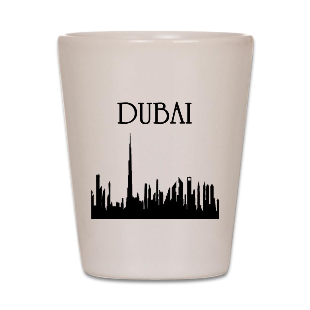 CafePress Dubai White Shot Glass, Unique and Funny Shot Glass