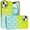 Light Green /Teal, variant on Designed for Apple iPhone 15 Fashion Flower Design Sparkle Glitter Shimmer Rhinestone Bling Floral Accents, Leather Texture TPU Phone Case Cover - Light Pink /Light Purple