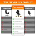 thumbnail image 3 of GASEE Leather Office Chair, Big and Tall Office Chair 400LBS Wide Seat Ergonomic Computer Desk Chair High Back Executive Leather Chair Adjustable Task Chair Lumbar Back with 1-Year Warranty, Black, 3 of 12