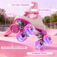 thumbnail image 6 of JZY Light Up Roller Skates for Women and Kids, Quad High-Top PU Leather Skates with Glowing Wheels (Youth Sizes 2-11), 6 of 7