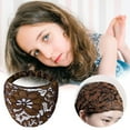 thumbnail image 4 of 4 PCS Lace Headbands for Women, Wide Headbands for Women Head Wraps, Floral Pearl Lace Elastic Headbands Hair Accessories for Weddings, Vacations & Daily Styling, Dark Brown, 4 of 6