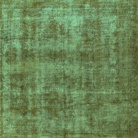 Ahgly Company Indoor Square Oriental Turquoise Blue Industrial Area Rugs, 3' Square