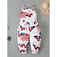 thumbnail image 2 of Bagilaanoe Toddler Baby Girls 4th of July Romper Stars Stripe USA Flag Halter Strap Jumpsuit Summer Independecen Day Outfits Clothes, 2 of 8