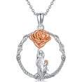 thumbnail image 5 of JKR Gifts for Mom 925 Sterling Silver Rose Flower Necklace Mother and 1-5 Daughters/Sons Jewelry Birthday Gifts for Women Wife Grandma, 5 of 10