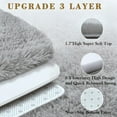 thumbnail image 3 of Ultra Soft Rug for Living Room, 3x5 Feet Grey Shag Area Rugs for Living Room, Modern Shaggy Carpets for Teens Dorm Nursery Home, Non Slip Indoor Rugs Floor Carpet(3 x 5, Light Grey), 3 of 14