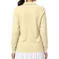 thumbnail image 4 of Polo Shirts for Women Cotton Button Collared Golf Long Sleeve Tops With Pocket Front, M, 4 of 6