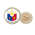 thumbnail image 1 of Philippines Asia National Emblem Round Metal Golden Pin Brooch Clip, 1 of 3