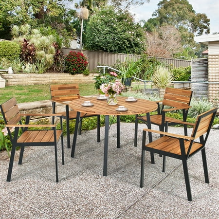 Gymax 5pcs Patio Dining Set Outdoor Furniture W Umbrella Hole Canada Gymax 5pcs Patio Dining Set Outdoor, Patio Table Sets With Umbrella Hole