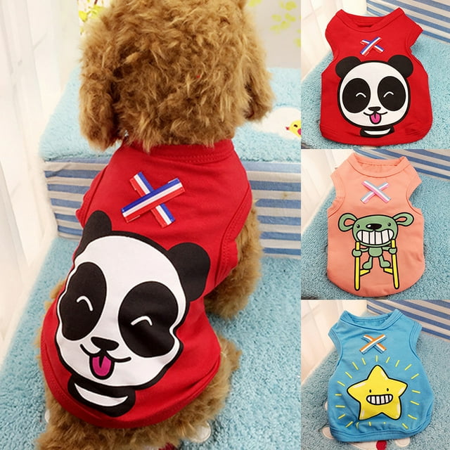 CAROOTU Dog Clothes with Cartoon Print Durable Breathable Long Lasting Comfrortable to