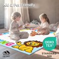 thumbnail image 4 of ODIKA 3'x5' Machine Washable Non-Slip Area Rug, Wild Language Foundation Nursery Developmental Surface High Traffic Rug with Pad, Blue, 696328, 4 of 8