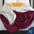 thumbnail image 2 of Cobija Cobertor Aborregado Queen Laila Comfort Frazada Ultra Suave 100% Microfibra de Poliéster Vino, 2 of 9