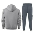 thumbnail image 5 of MLQIDK Men's Big and Tall 2 Piece Set Workout Gym Fleece Hoodie and Cargo Sweatpants Athletic Track Suits Winter Casual Sweatsuits Jogging Sweat Suits Lounge Outfit Light Blue XL, 5 of 5