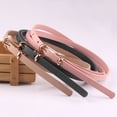 thumbnail image 3 of Eoperou Adjustable Multi Holes Women Belt Faux Leather Alloy Buckle Thin Belt Clothes Ornament, 3 of 7