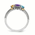 thumbnail image 3 of Sterling Silver & 14k Three-stone Mother's Ring Mounting Size 10, 3 of 3