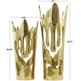 thumbnail image 3 of DecMode 20", 16"H Abstract Drip Gold Aluminum Metal Vase with Melting Designed Body, Set of 2, 3 of 12