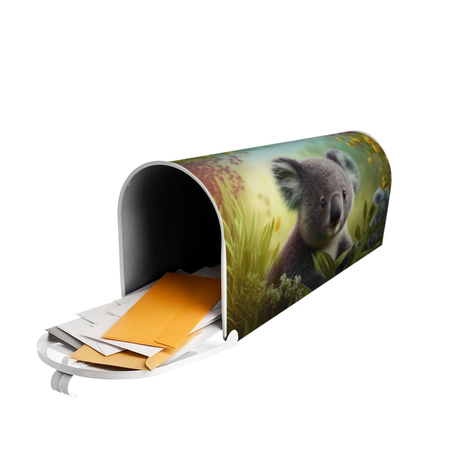 Gukieu Daisy Koala Print Magnetic Mailbox Cover, Sun-proof and Waterproof Home Yard Mailbox Cover-21x18 in