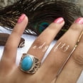 thumbnail image 4 of Larimar Ring â€“ 925 Sterling Silver Solid Gemstone Statement Ring, 4 of 10
