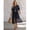 Black, variant on Womens Black Lace Hem Boho Casual Short Sleeve Midi Dress