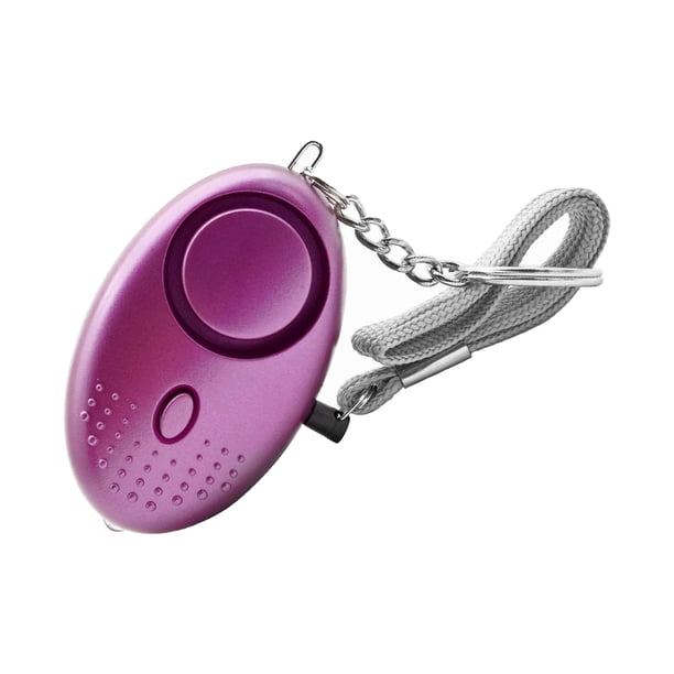 Llavero con alarma Injueey Sonido de emergencia Equipo electrónico con luz LED para niños Ancianos Morado