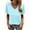 Sky Blue, variant on Liher Women Basic Tshirts V Neck Summer Tops Roll Short Sleeve Tee Shirts Casual Loose Solid Tunic Blouse Top Black XL