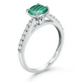thumbnail image 3 of Gem Stone King 10K White Gold 8MM Cushion Cut Green Malachite and White Lab Grown Diamond Engagement Ring for Women (3.18 Cttw, Gemstone, Available in Size 5, 6, 7, 8, 9), 3 of 4