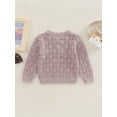 thumbnail image 4 of Bagilaanoe Newborn Baby Girl Knit Cardigan Long Sleeve Sweater Hollow Coat Knitwear Coat 3M 6M 9M 12M 18M 24M Infant Fall Casual Tops Outwear, 4 of 7