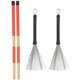 thumbnail image 4 of Con Bolsa De Felpa Accesorios De Percusión De Metal, Juego De Cepillos Para Baquetas, Baquetas De Jazz Duraderas, Para Instrumentos Domésticos, 4 of 7