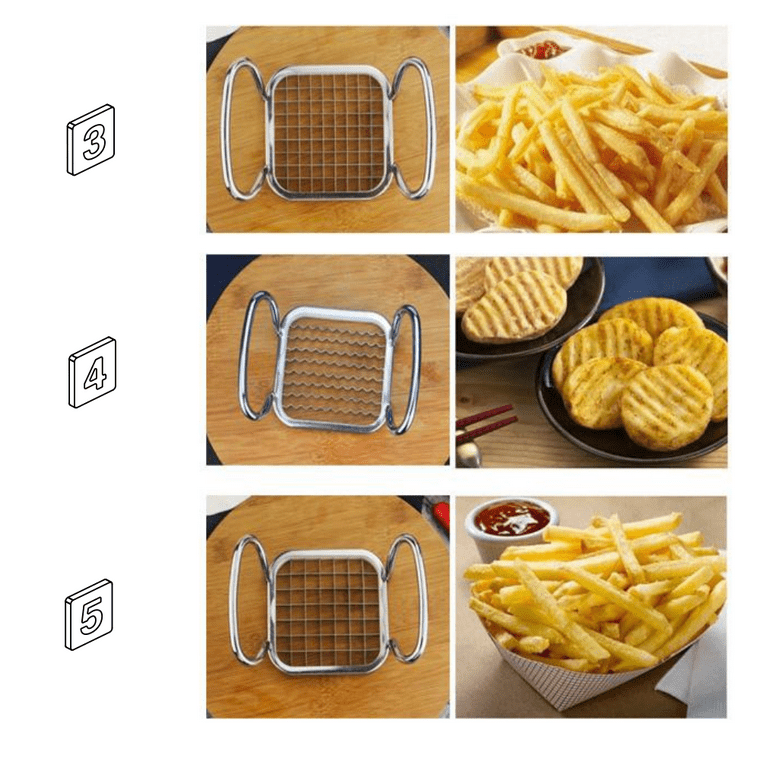 Delaman 5 in 1 Potato Cutter French Fry Cutter Slicer Stainless Steel Heavy Duty Chipper Home Kitchen Tool for Vegetable Fruit, Other