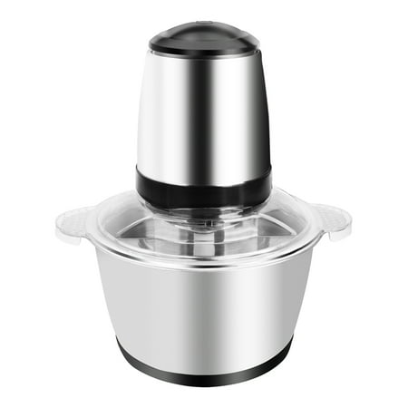 Stainless Steel Sill 110V 300W Portable Electric Home Use Stainless Steel One-key Meat Grinder 2L Stainless Steel Cup Sil ()